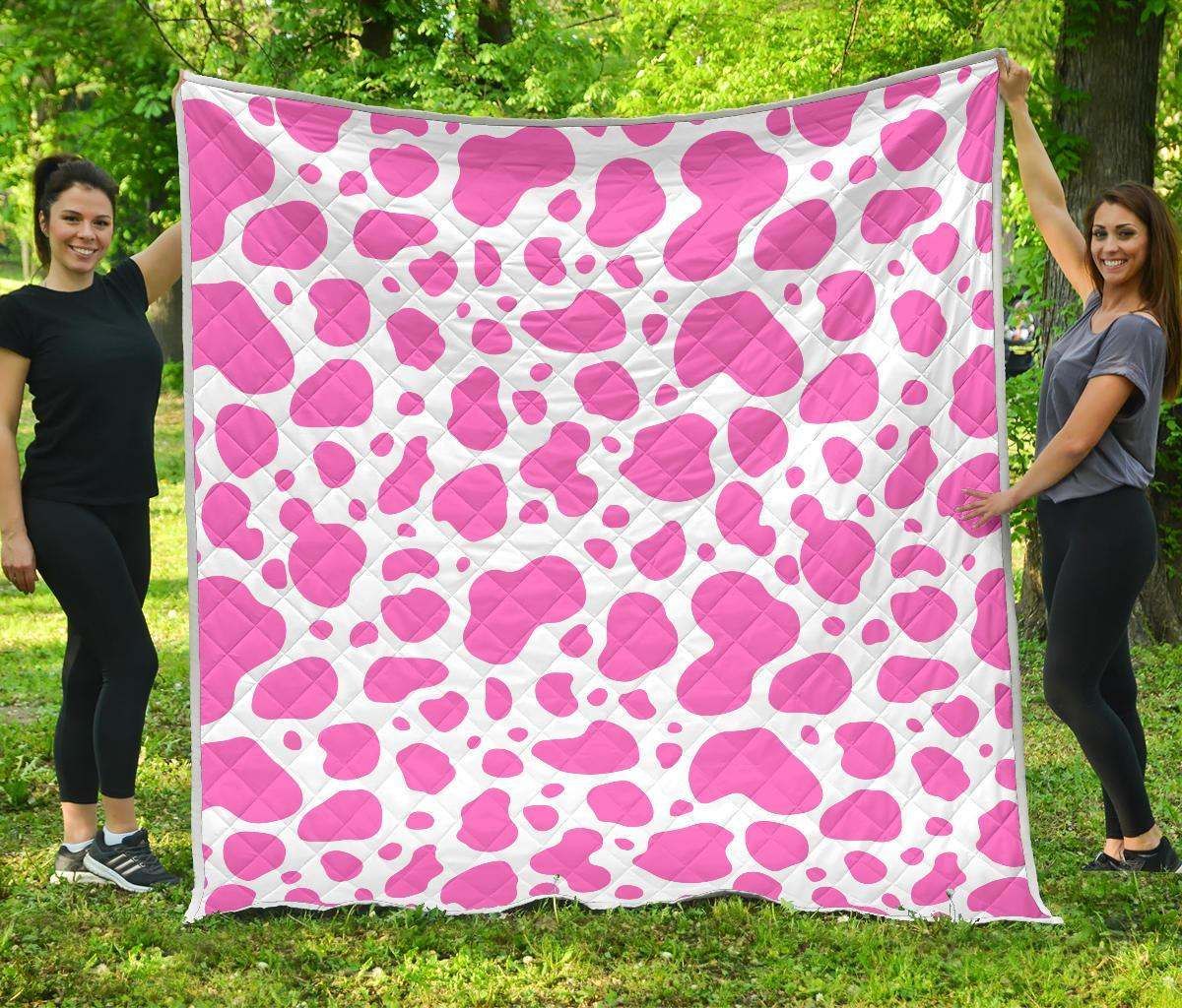 Pink And White Cow CL17100443MDQ Quilt Blanket