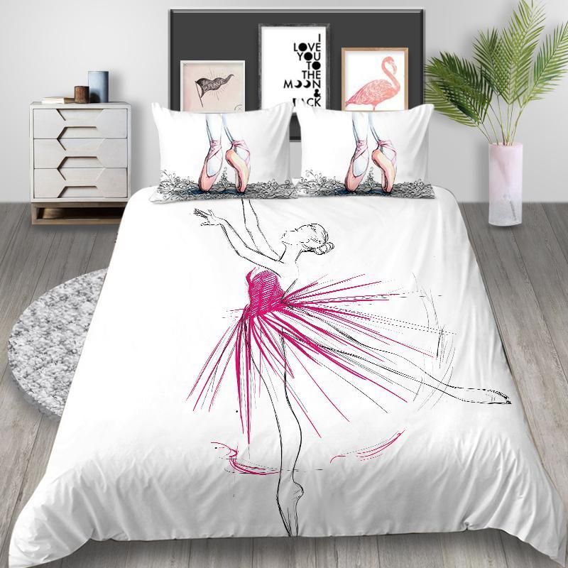 Pink Ballet Dancer Bedding Set