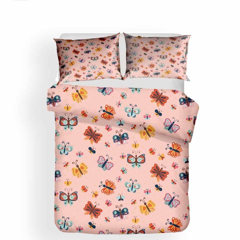 Pink Butterfly Bedding Set