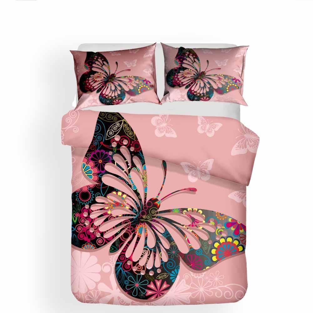 Pink Butterfly Bedding Set