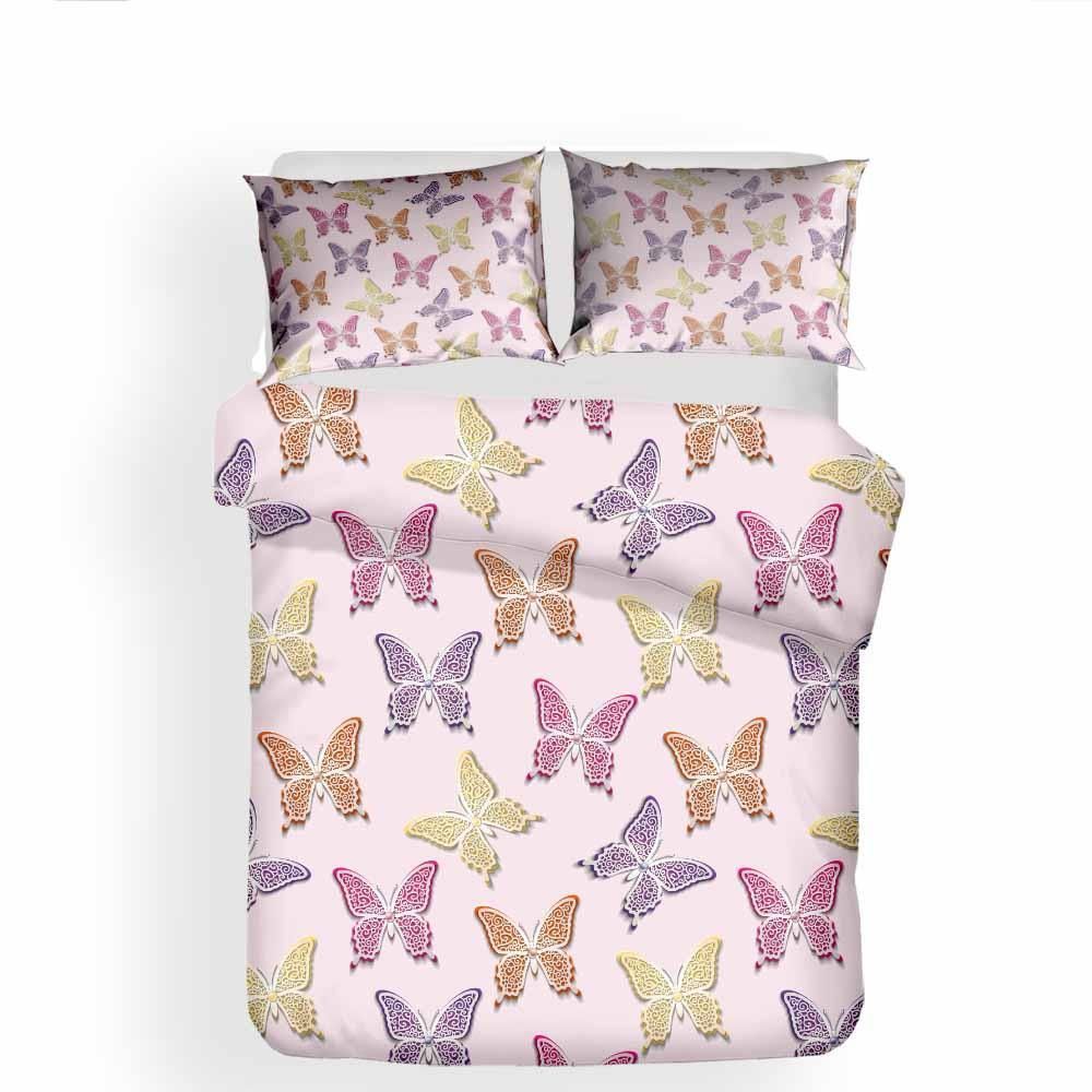 Pink Butterfly Bedding Set