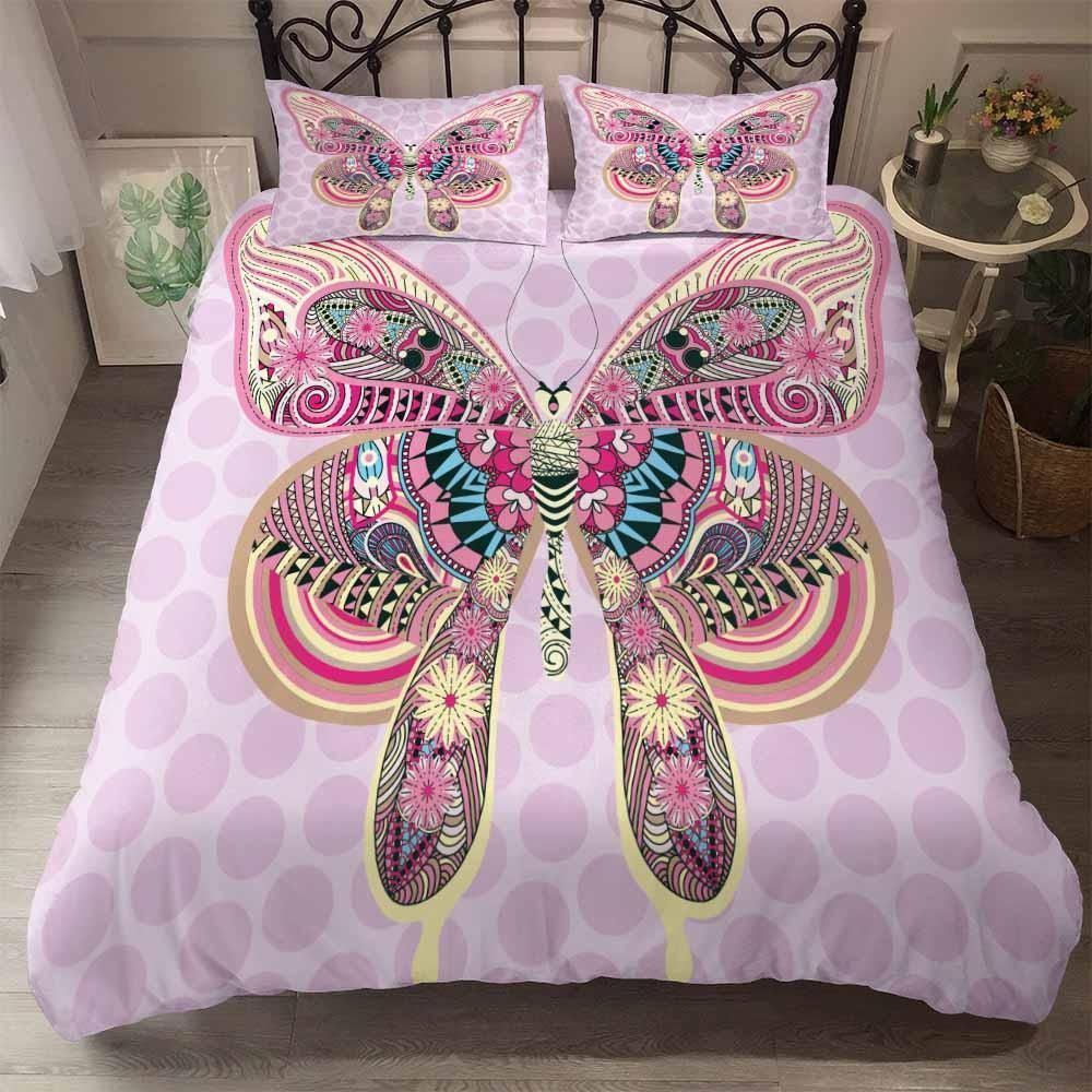 Pink Butterfly Bedding Set