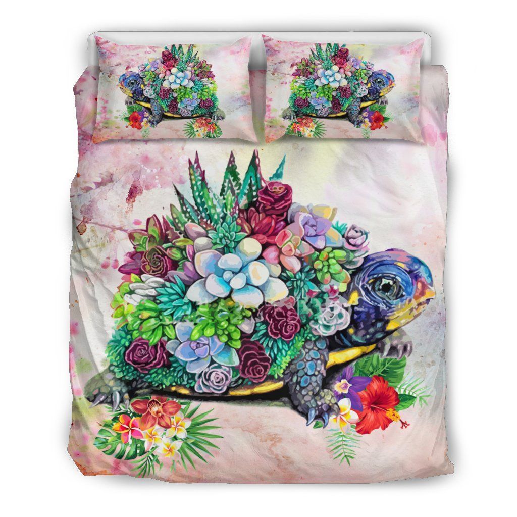 Pink Cactus Turtle Bedding Set
