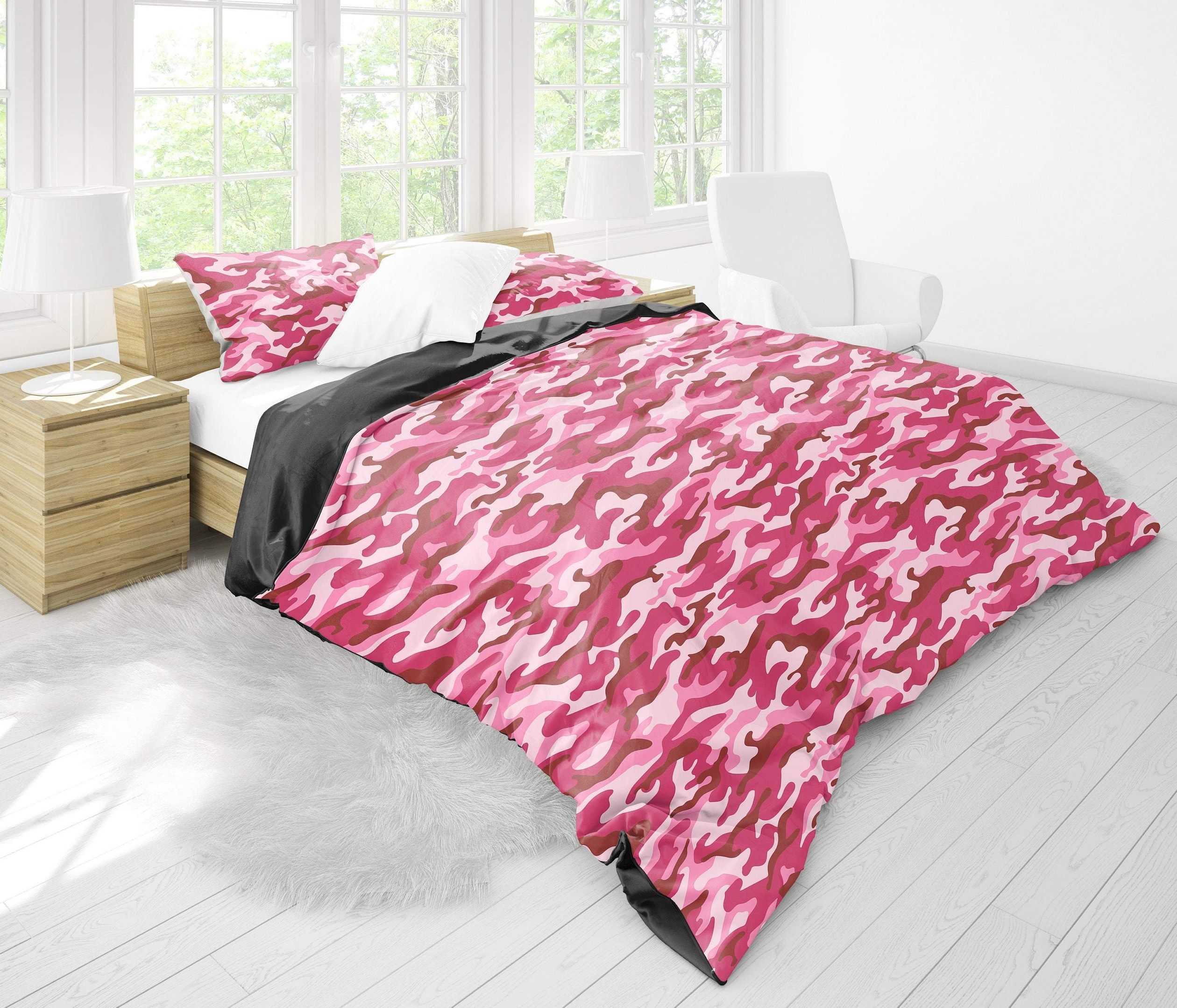 Pink Camouflage 3d Printed Bedding Set