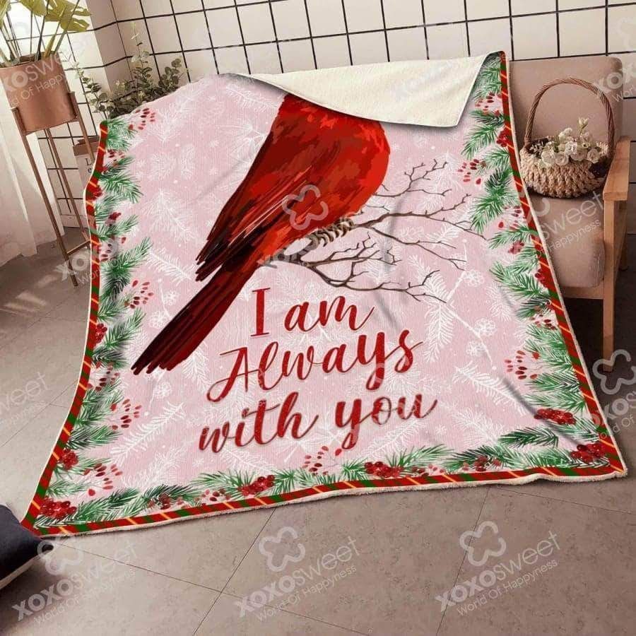 Pink Cardinal Bird Sherpa Fleece Blanket