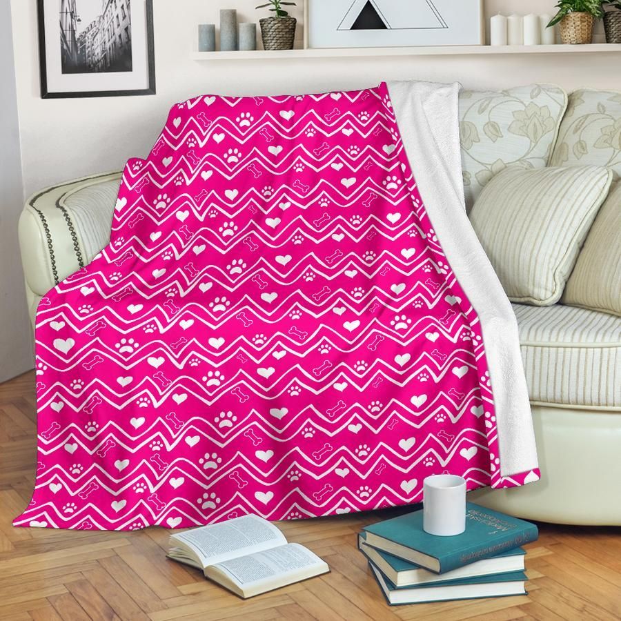 Pink Dog Lover Sherpa Fleece Blanket
