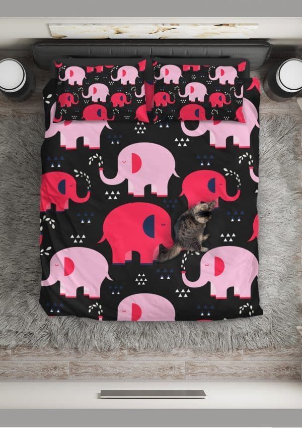 Pink Elephant Bedding Set