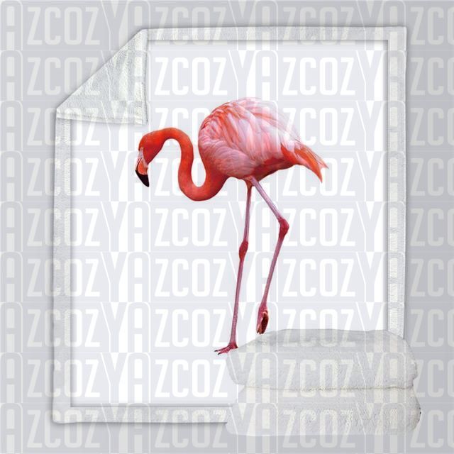 Pink Flamingo Sherpa Fleece Blanket