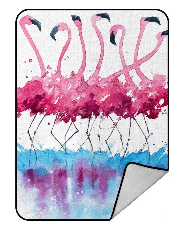 Pink Flamingo Sherpa Fleece Blanket