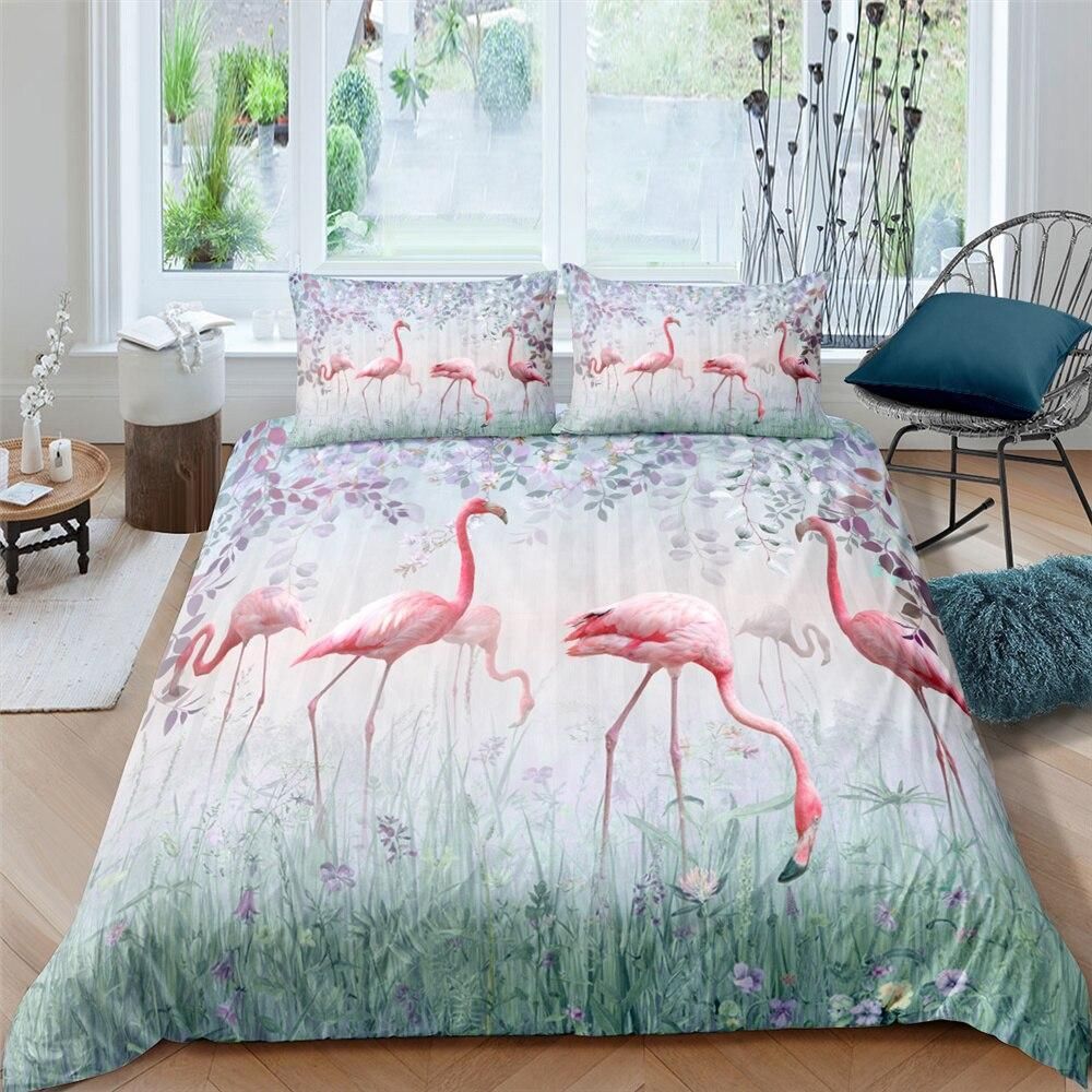 Pink Flamingo Feast Bedding Set
