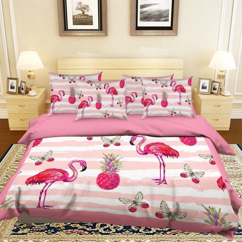 Pink Flamingo Bedding Set