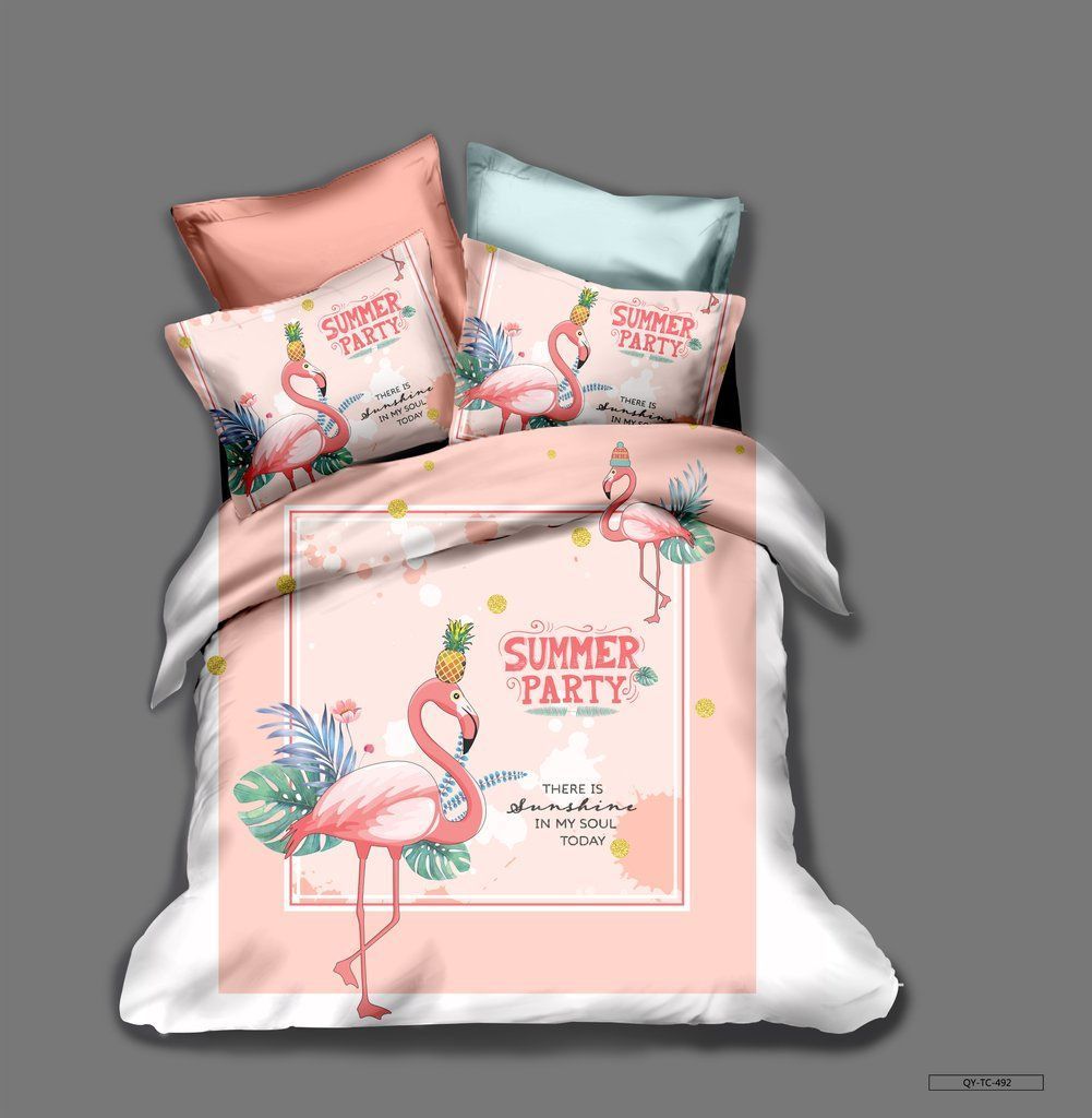 Pink Flamingos Bedding Set