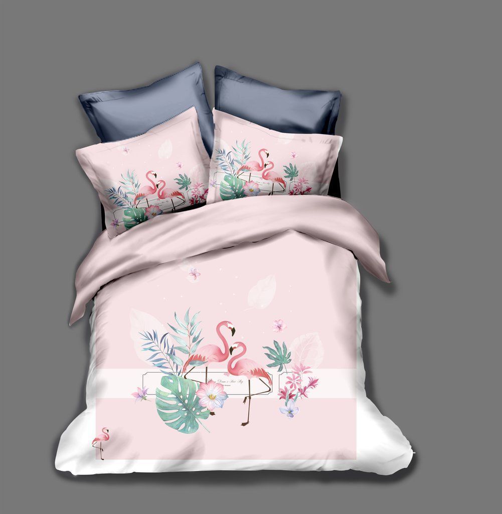 Pink Flamingos Bedding Set
