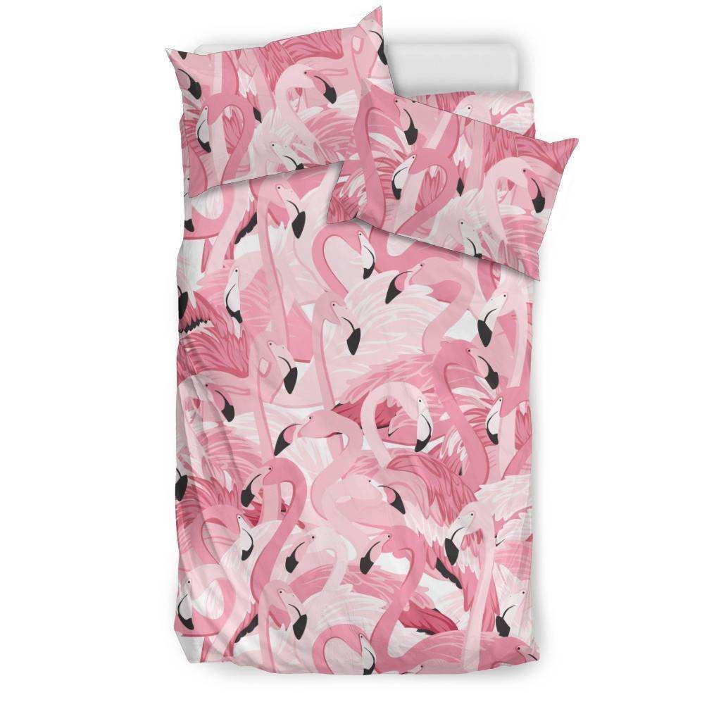 Pink flamingos pattern background Bedding Set