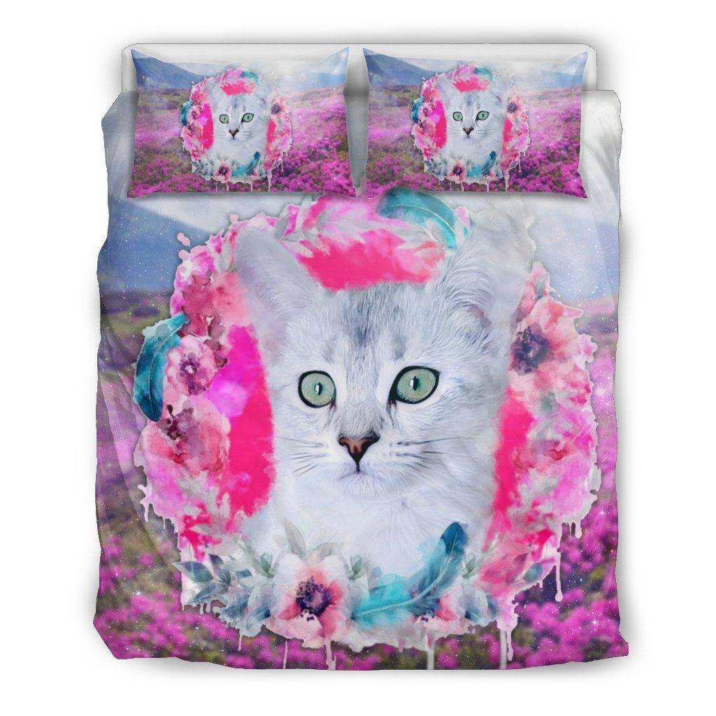 Pink Flower Cat Bedding Set