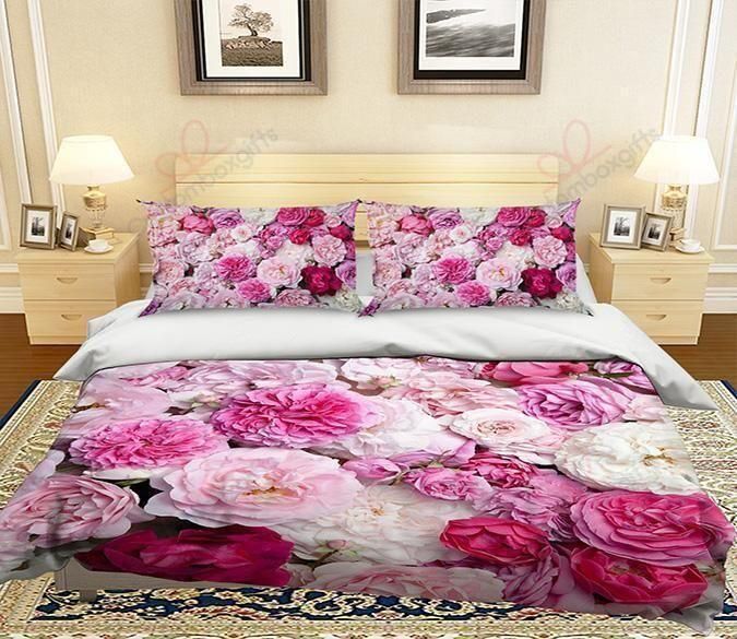 Pink Flower Sea Printed Bedding Set