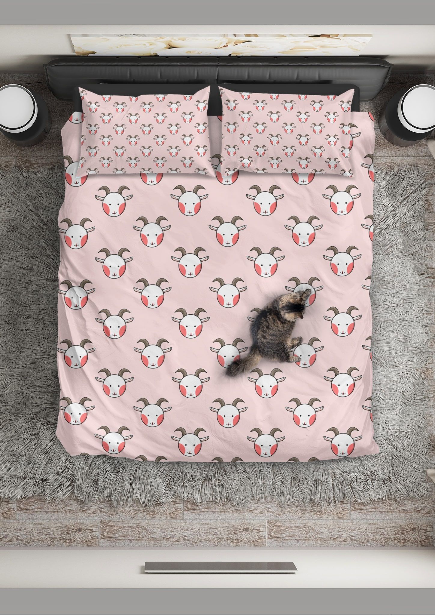 Pink Goat Bedding Set