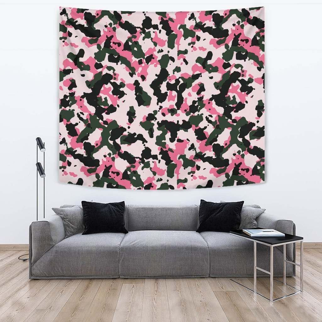 Pink Green And Black Camouflage CL17100107MDT Tapestry
