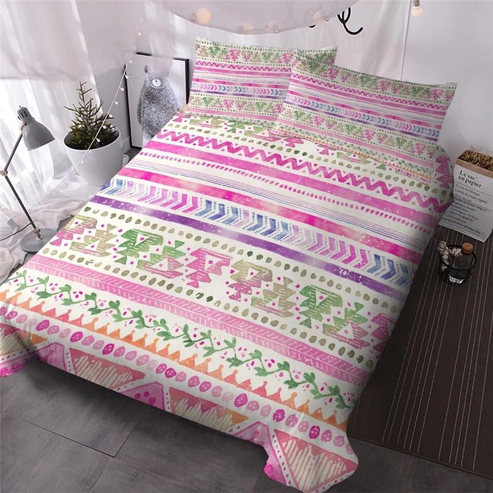 Pink Green Classic Bedding Set
