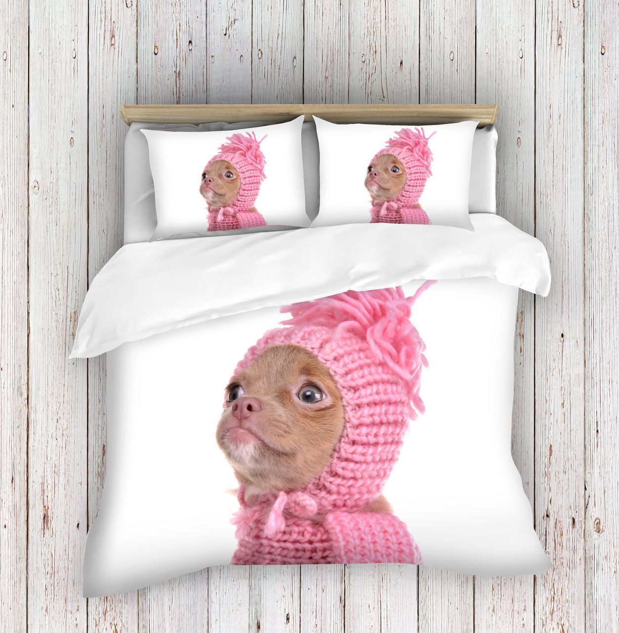 Pink Hat Dog Bedding Set