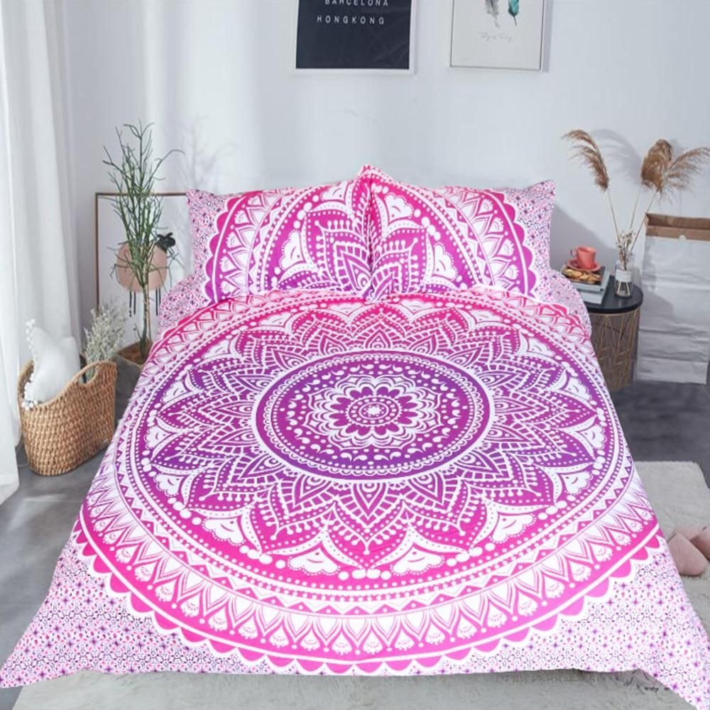 Pink Mandala Flower Bedding Set