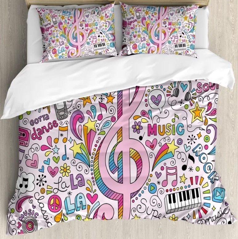 Pink Music For Kid Bedding Set