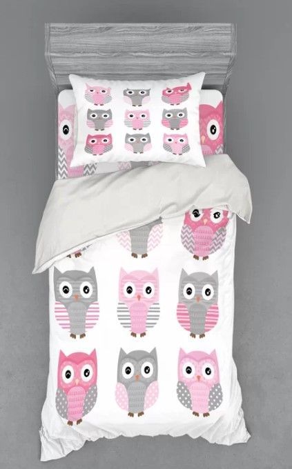 Pink Owl Bedding Set
