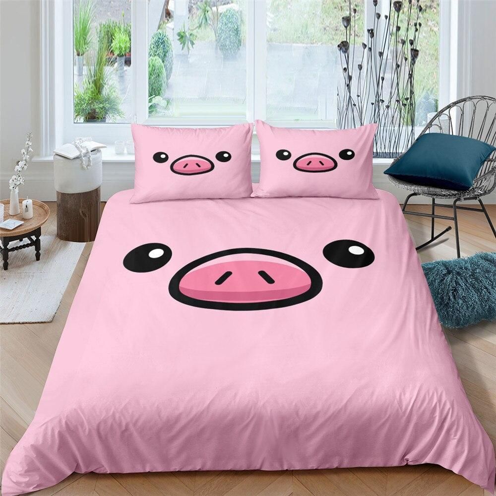 Pink Piglet Mugshot Bedding Set