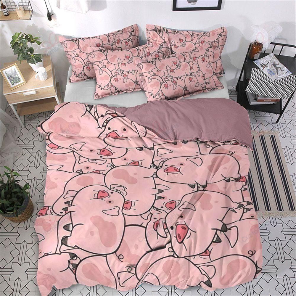 Pink Pigs Cute Printed Bedding Set