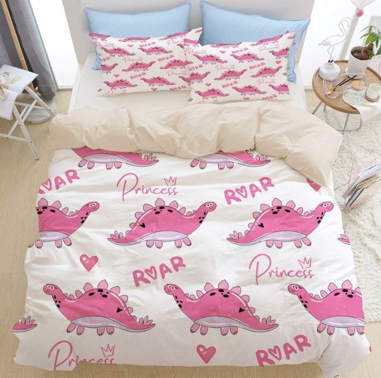 Pink Princess Dinosaur Bedding Set
