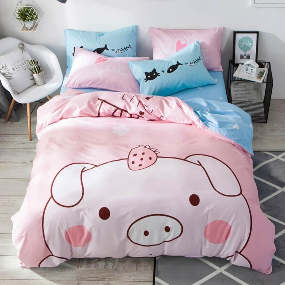 Pink Pug Bedding Set
