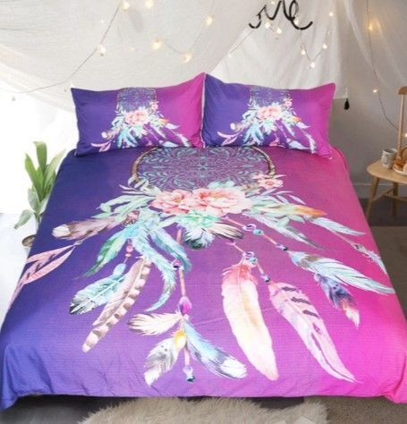 Pink Purple Colors Dreamcatcher Bedding Set