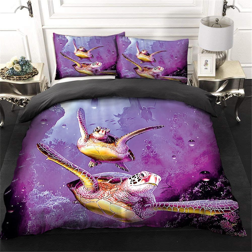 Pink Sea Turtle Bedding Set