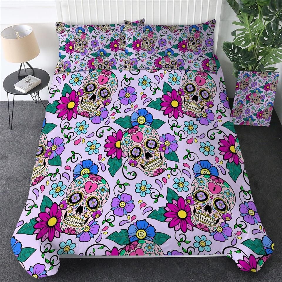 Pink Sugar Skull Bedding Set