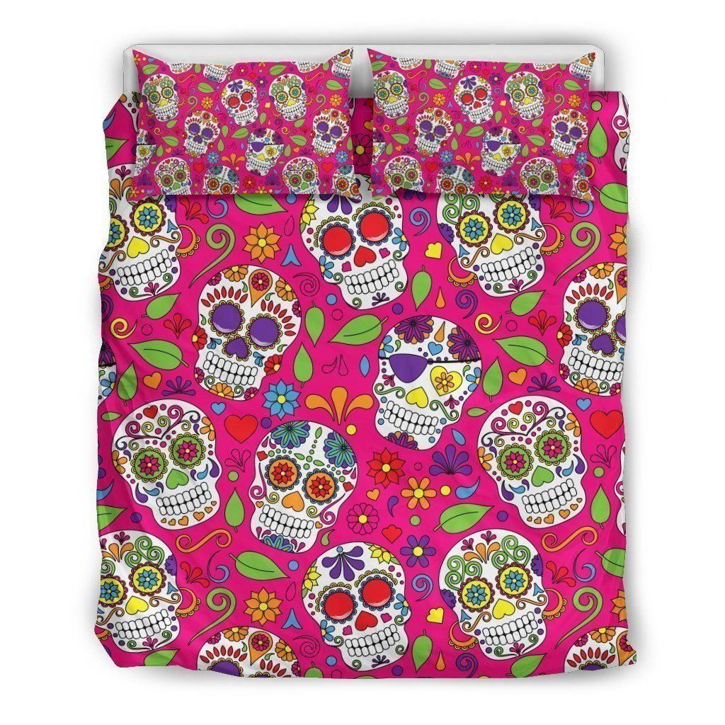Pink Sugar Skull Bedding Set