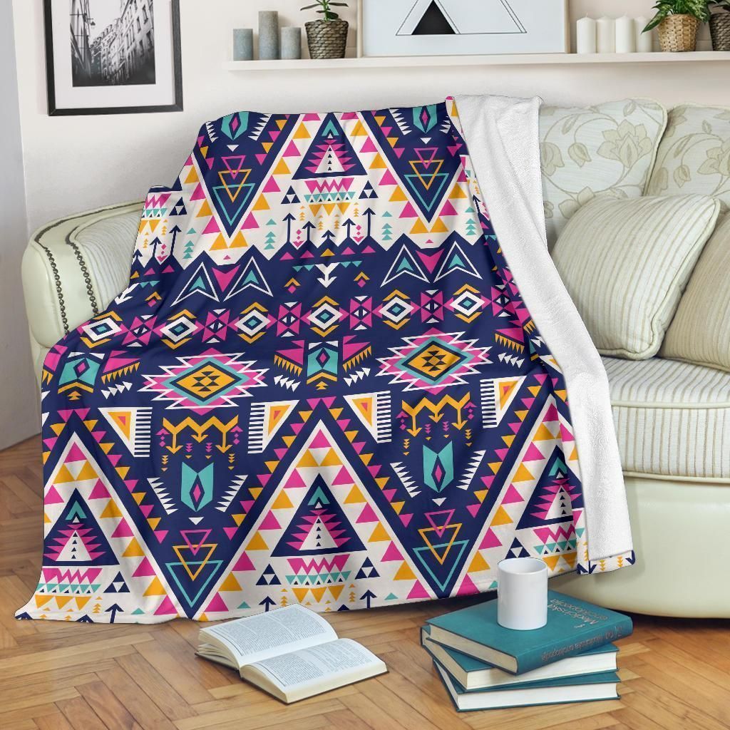 Pink Tribal Aztec Native American Soft Fleece Blanket