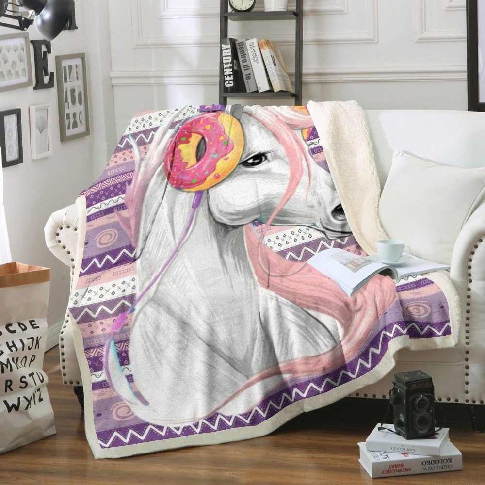 Pink Unicorn Sherpa Fleece Blanket