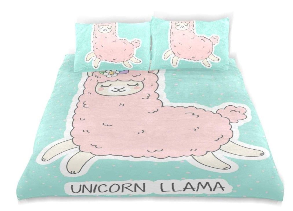 Pinky Cute Llama Bedding Set