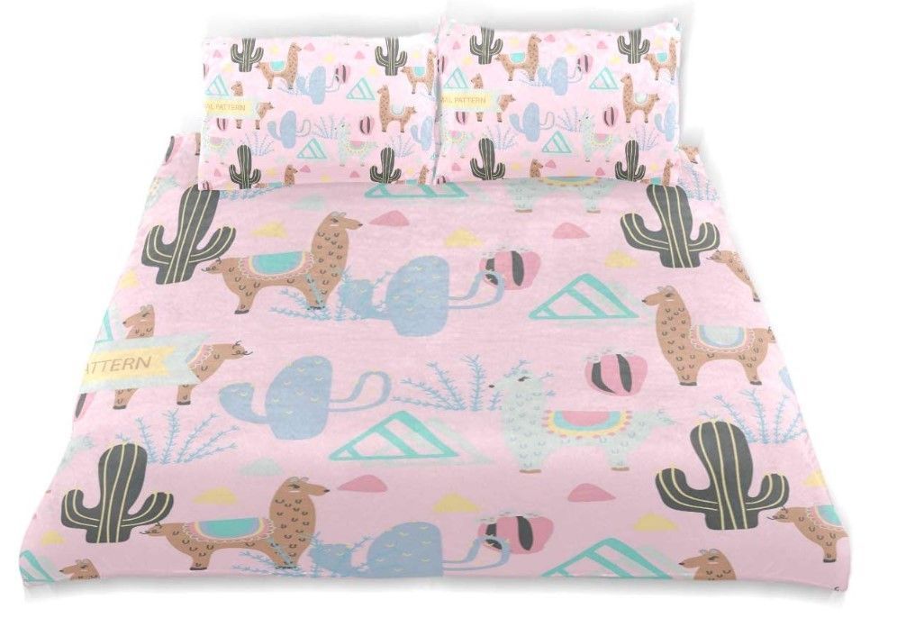 Pinky Llama Bedding Set