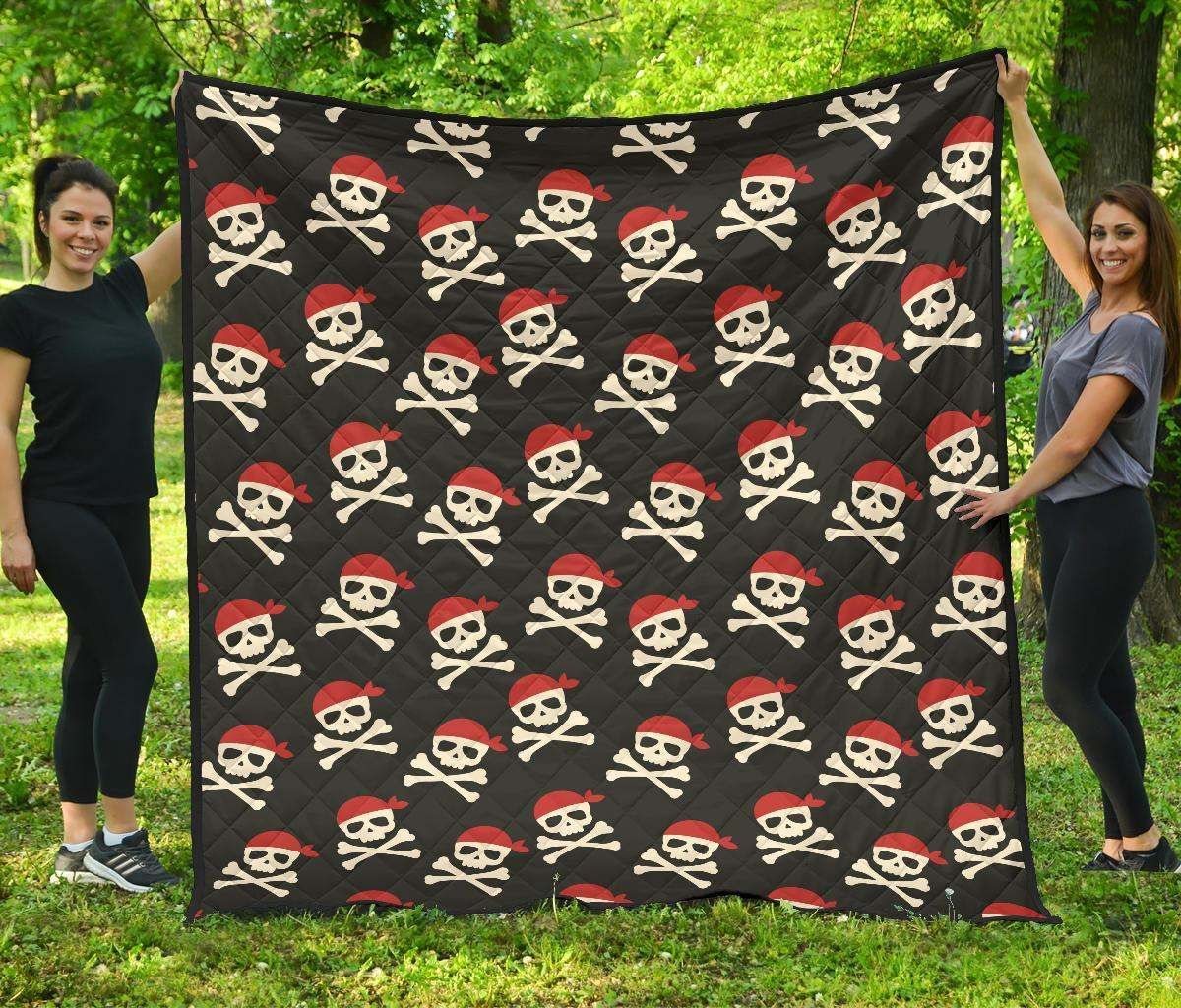 Pirate Skull CL12100535MDQ Quilt Blanket