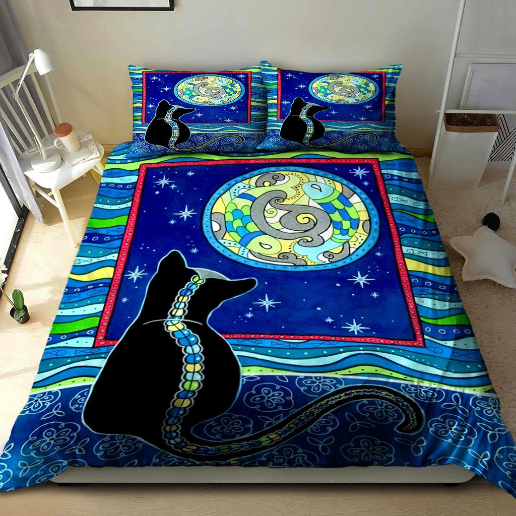 Pisces Cat Zodiac Bedding Set