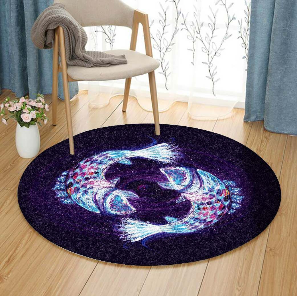 Pisces Zodiac Round Carpet