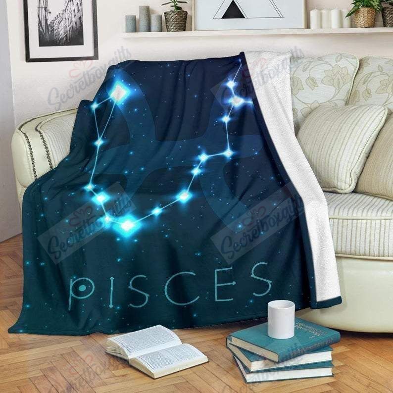 Pisces Zodiac Sign Astrology Fleece Blanket