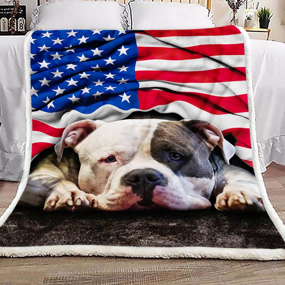 Pit Bull American Patriot Fleece Blanket