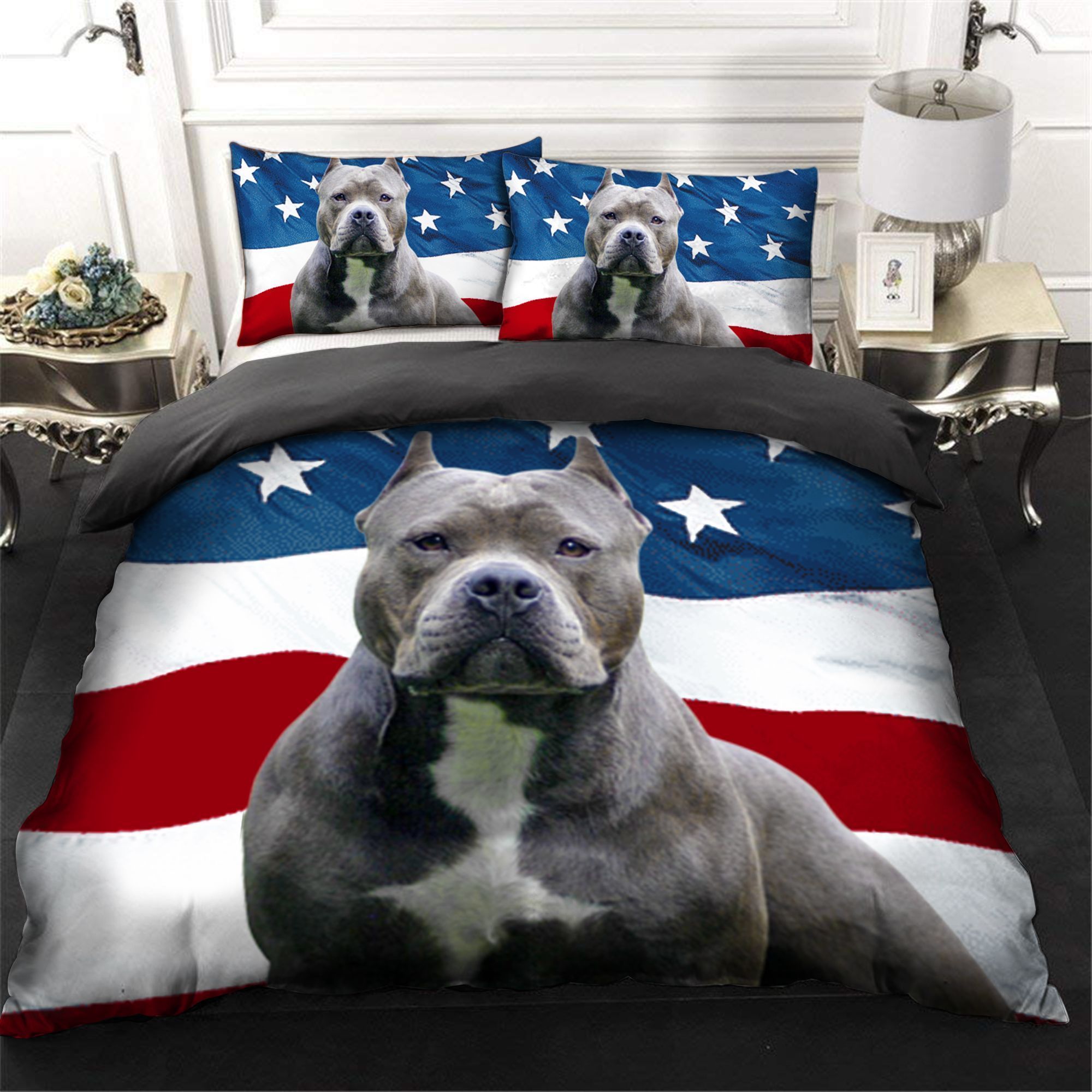 Pitbul Flag Bedding Set