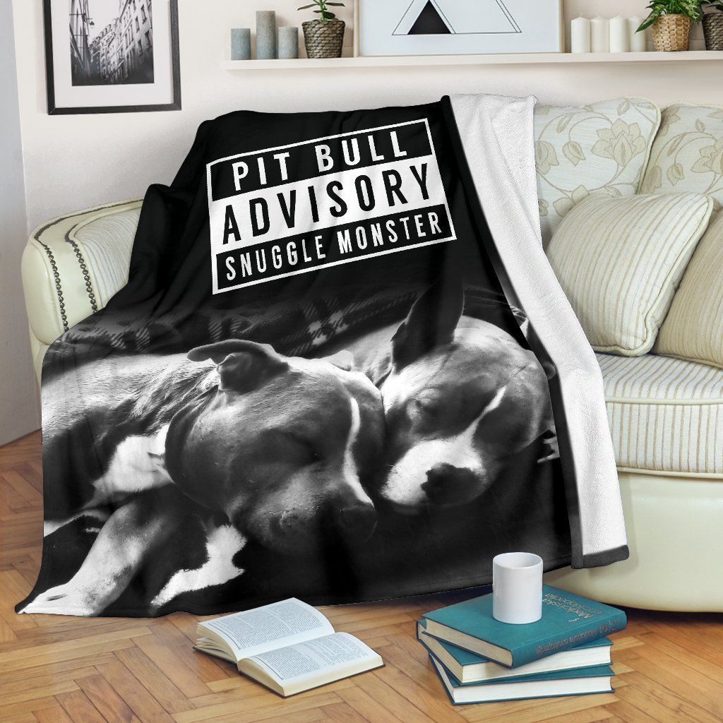 Pitbull Advisory Snuggle Monster Sherpa Fleece Blanket