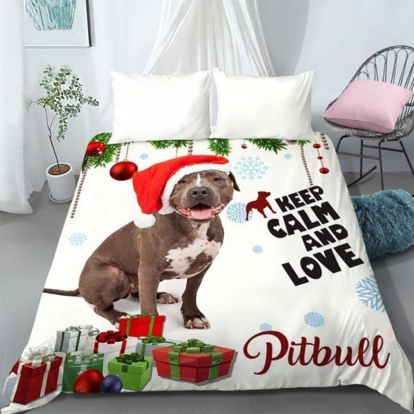 Pitbull Christmas Sherpa Fleece Blanket