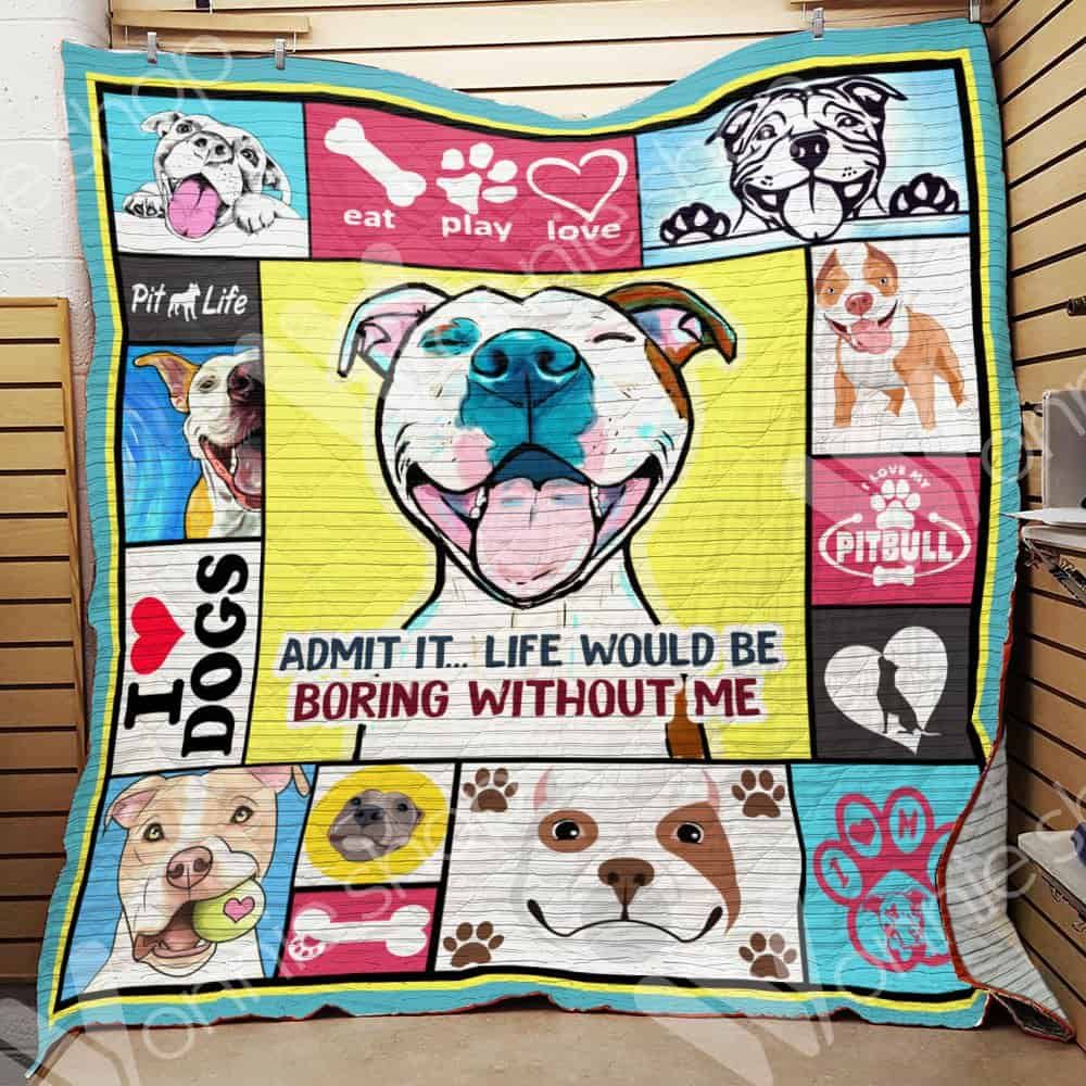 Pitbull Dog CL15100279MDQ Quilt Blanket