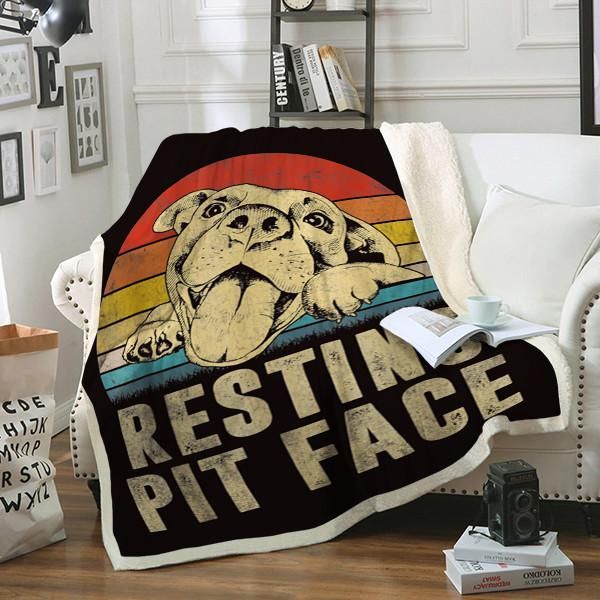 Pitbull Dog Sherpa Fleece Blanket