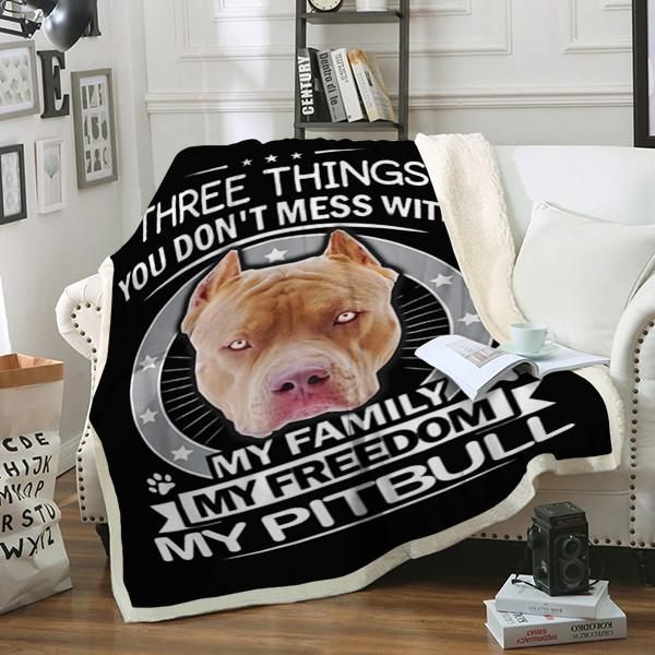 Pitbull Dog Sherpa Fleece Blanket